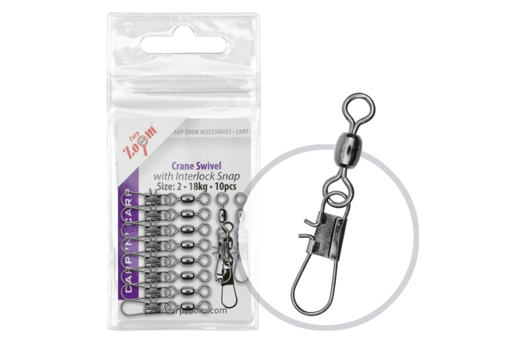 Crane Swivel with Interlock Snap, #8, 10pcs