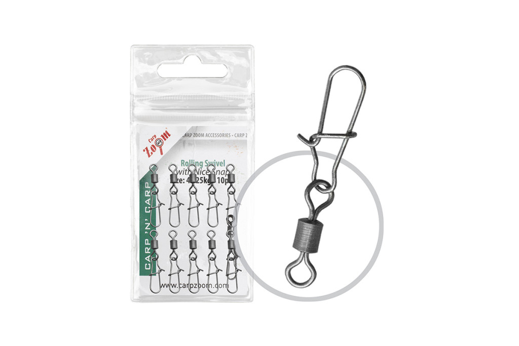 Rolling Swivel with Nice Snap, #8, 10pcs