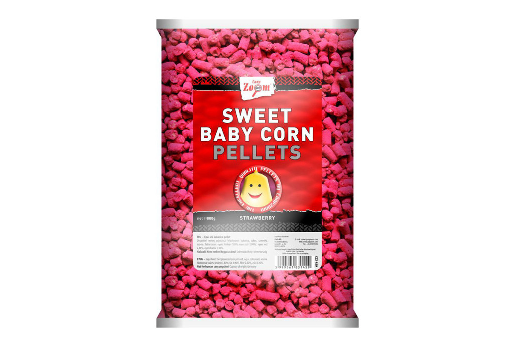 Carp Zoom Bébikukorica pellet, eper, 800 g