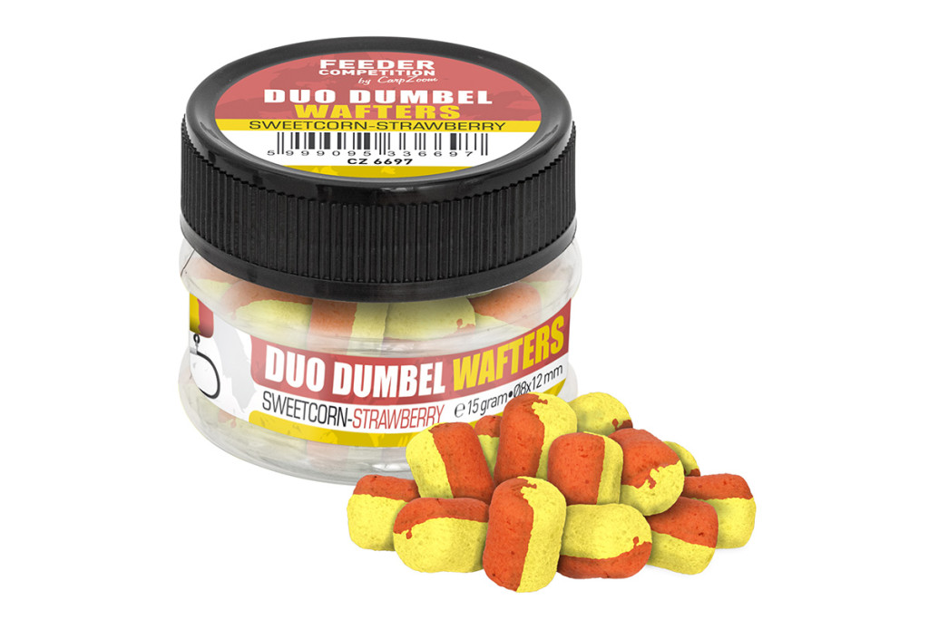 Feeder Competition Duo Dumbel Wafters, Ø10x14mm, 15g, sweet corn-strawberry
