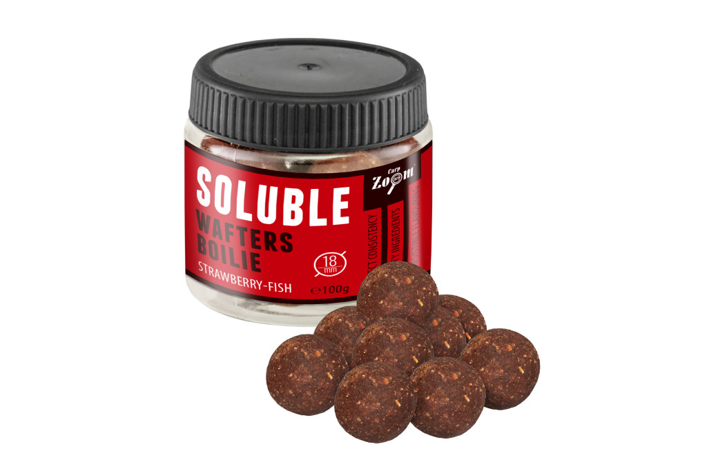 Carp Zoom Soluble Wafters Boilie,100g,18 mm, strawberry-fish