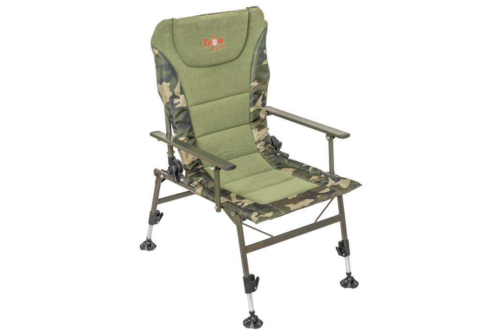 Carp Zoom N2 Comfort Camou/Fleece Fishing Chair with Armrests, 50x50x35/88 cm