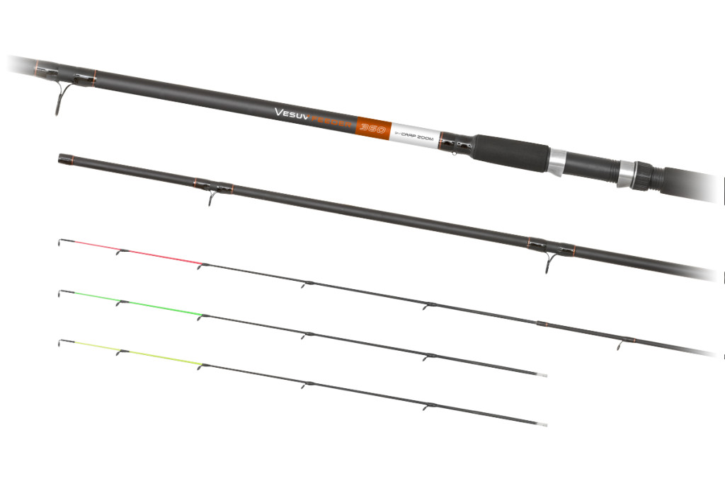 Carp Zoom Vesuv Feeder horgászbot, 390 cm, 70-140 g, 3+3 részes