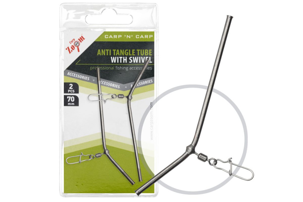 Anti-tangle tube with swivel, 70mm, 2pcs