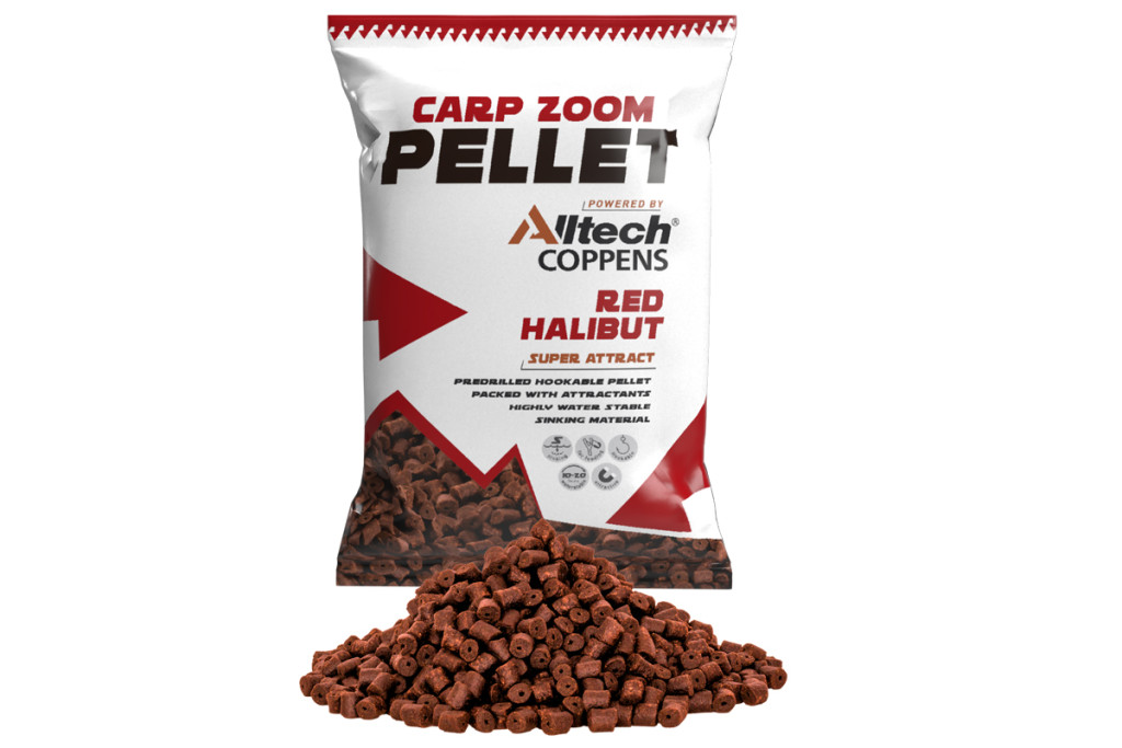 Carp Zoom Red Halibut Pellet, 8 mm, halibut, 800 g
