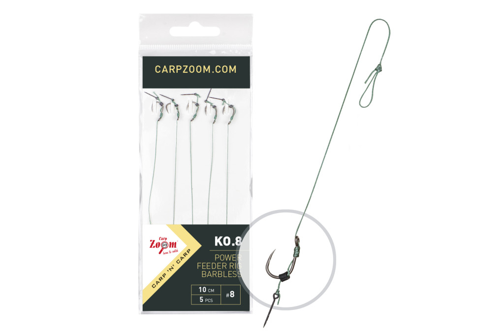 Feeder Competition Power Feeder KO.8 method előke szakáll nélküli, 10 cm, #6; 10 mm; o0,18 mm, 5 db