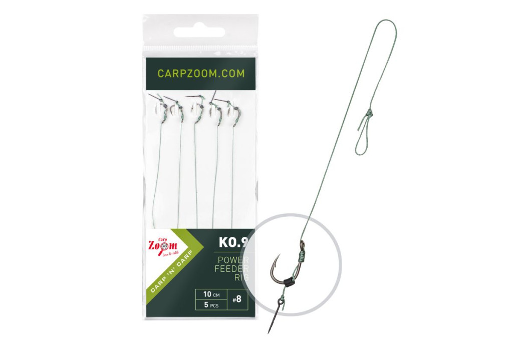 Feeder Competition Power Feeder Rig KO.9 kötött method előke, 10 cm, #8; 10 mm; o0,18 mm, 5 db