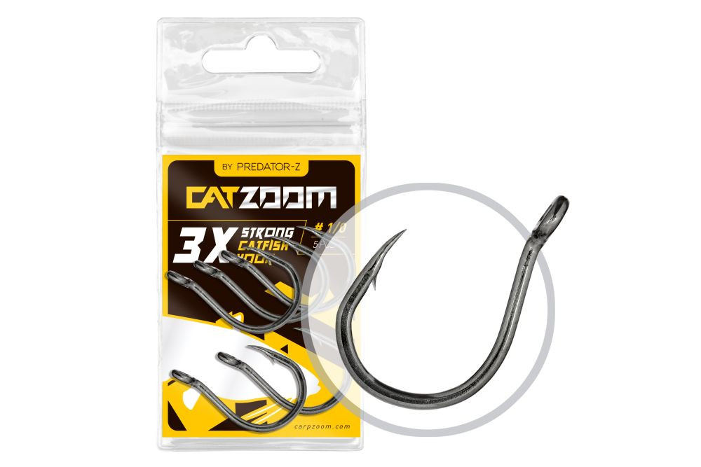 Catzoom 3X Strong Catfish Hook 1/0, 5 pcs