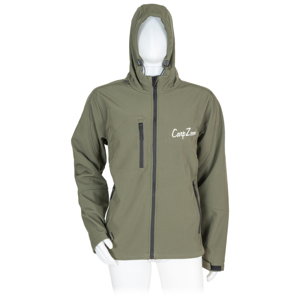 Carp Zoom Kapucnis Softshell Kabát, M, zöld